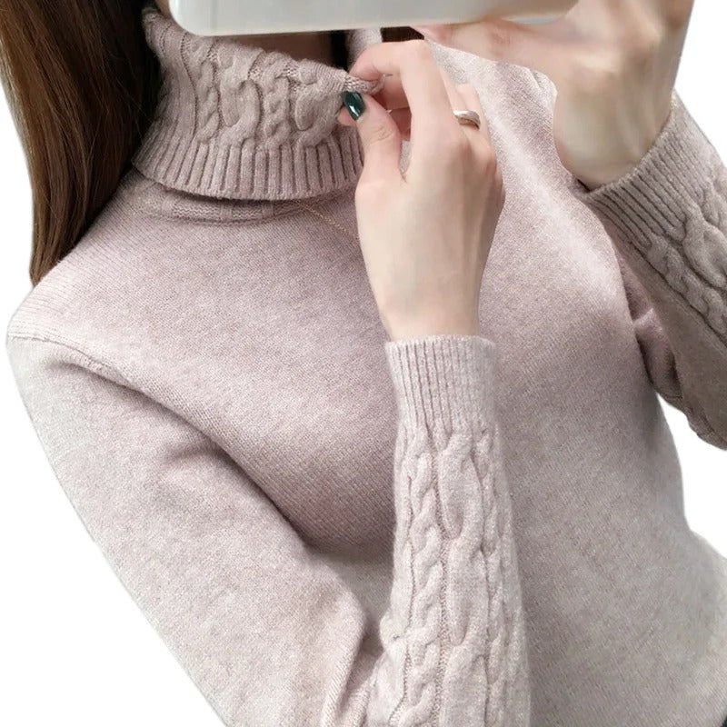 Blandina - Maglione a collo alto in maglia