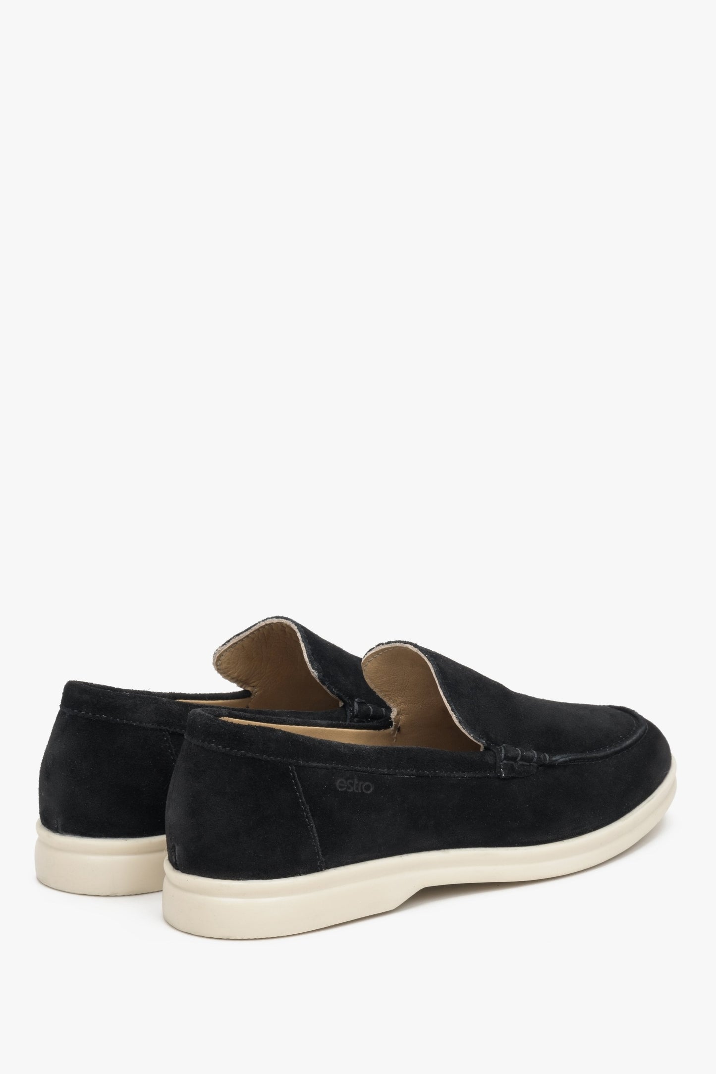 Clelia - Women's Black Genuine Velour Loafers Estro ER00113447