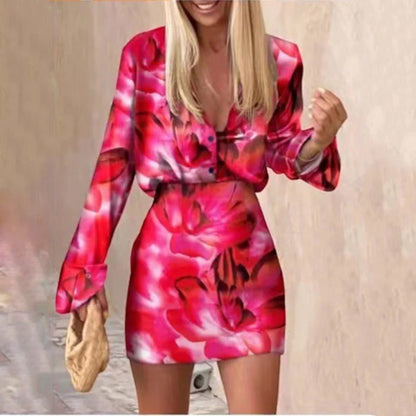 Heloisa - Elegante Completo Due Pezzi Stampato Per Donna