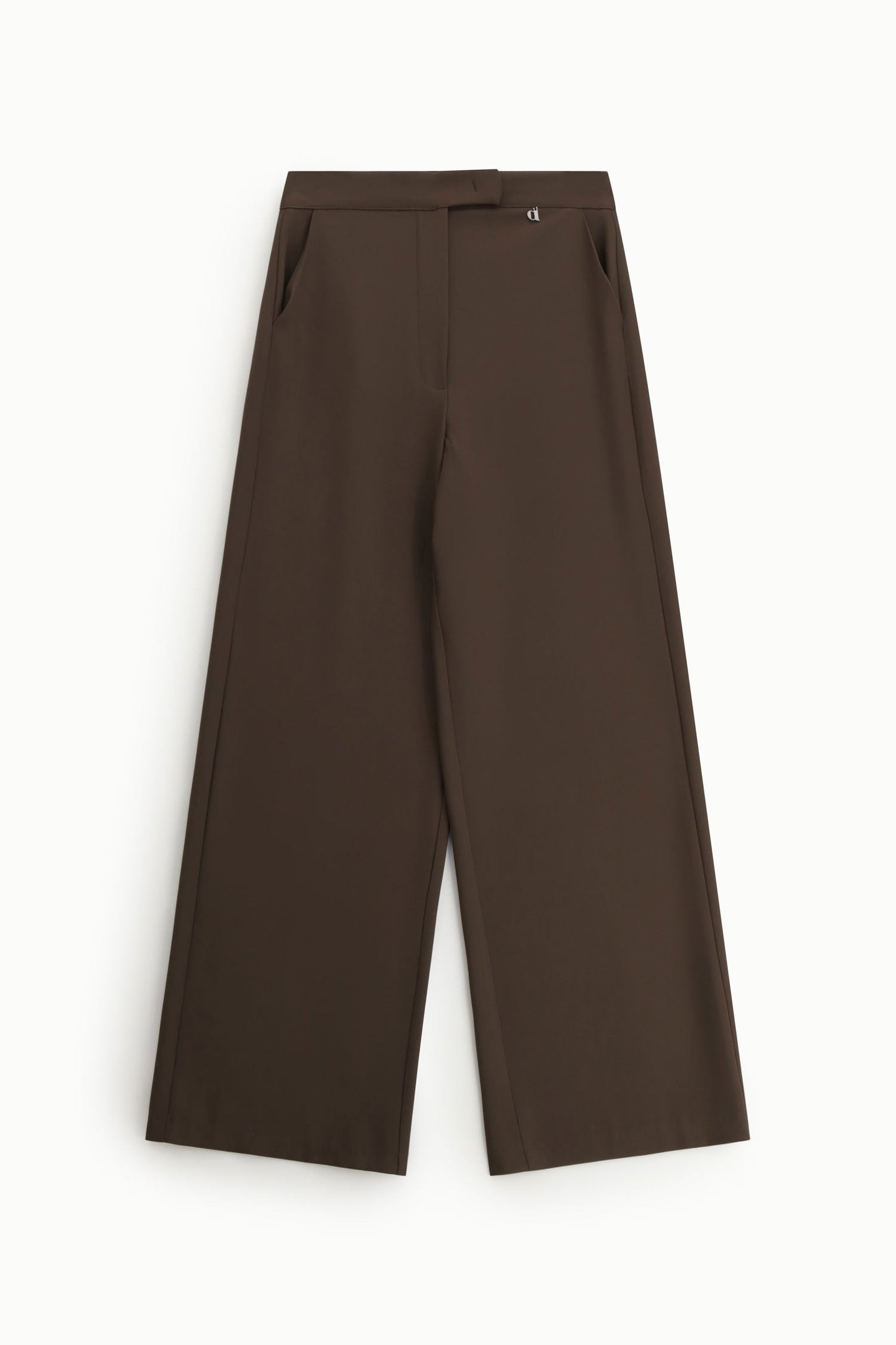 Iva - Pantaloni Gamba Ampia Vita Alta Tasche Donna