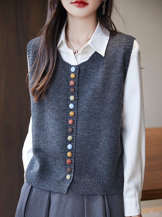 Danira - Gilet Donna Autunnale Casual Colorato