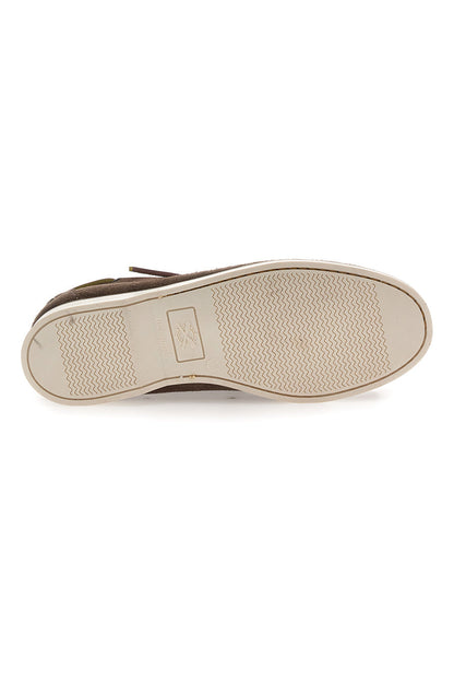 Lorenzo - Mocassini Stile Barca Tortora in Pelle Camoscio