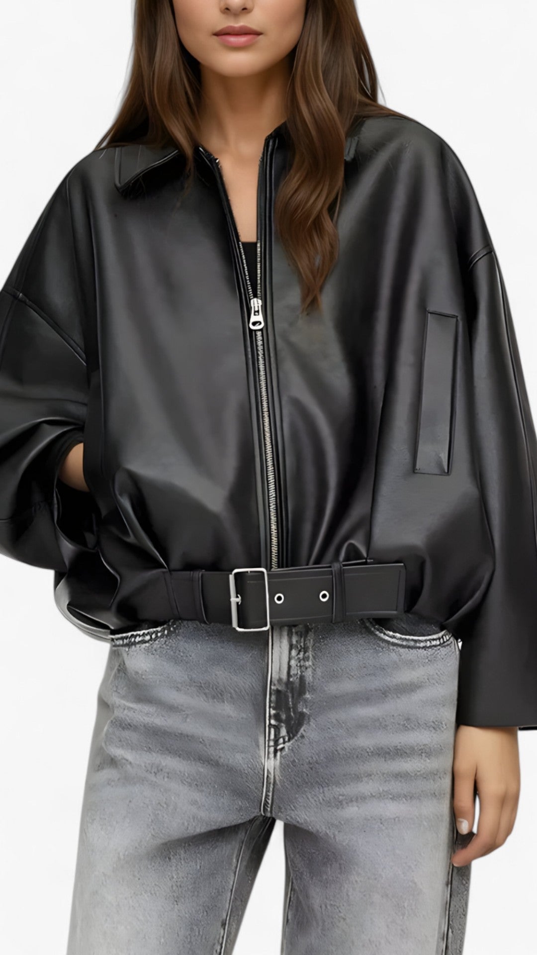 Honoria - Giacca corta da donna con cintura elegante