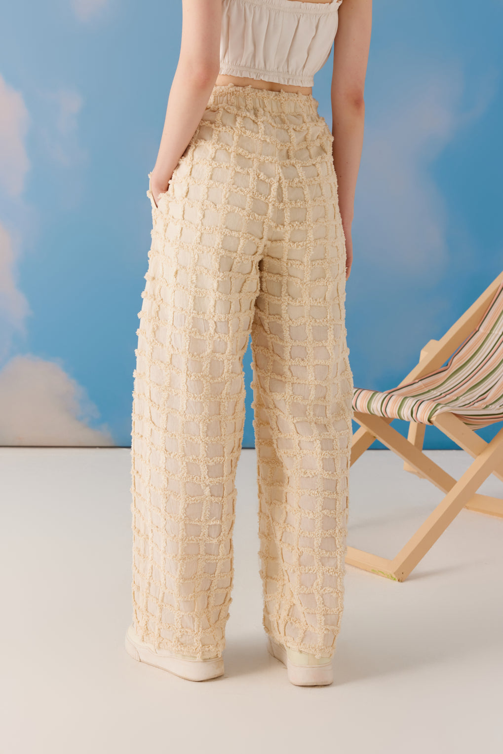 Aria - Pantaloni Jacquard Jazzy Beige Donna