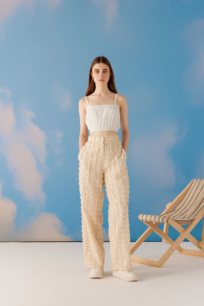 Aria - Pantaloni Jacquard Jazzy Beige Donna
