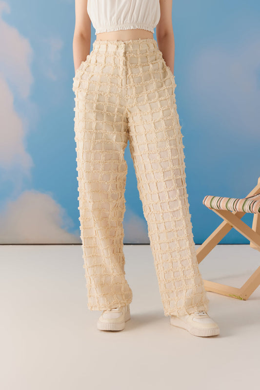 Aria - Pantaloni Jacquard Jazzy Beige Donna