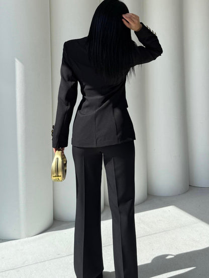 Honoria - Completo Giacca Pantalone Palazzo Bottoni Dorati