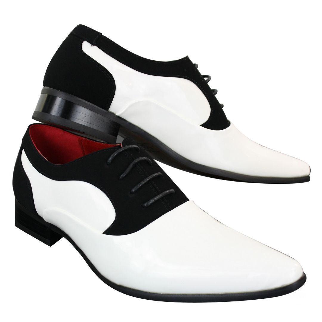 Marcello – Scarpe Uomo Vernice e Camoscio Lucido con Lacci Design Italiano