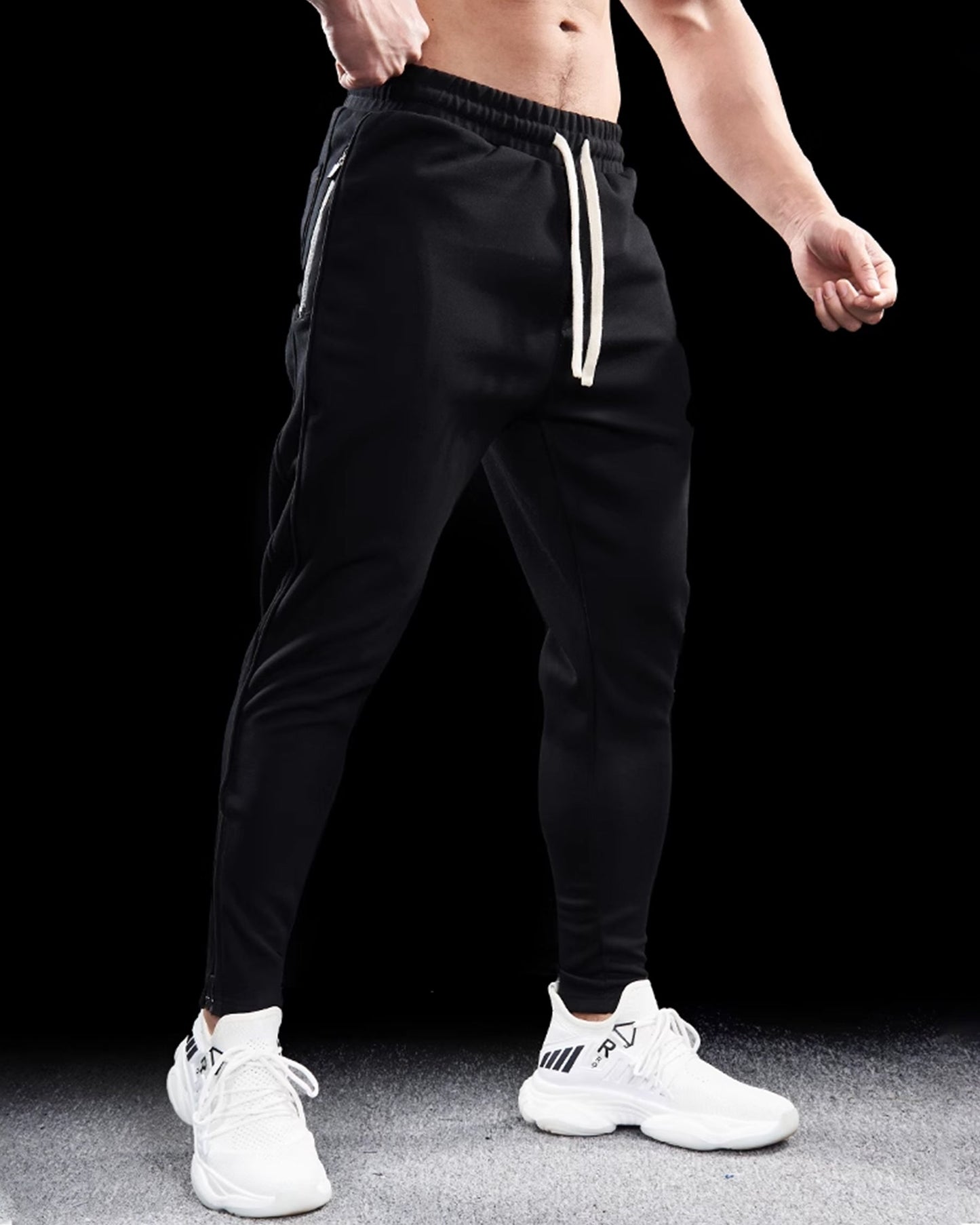 Rodericus - Jogger Sweatpants Uomo Zip Hem Track Moderno