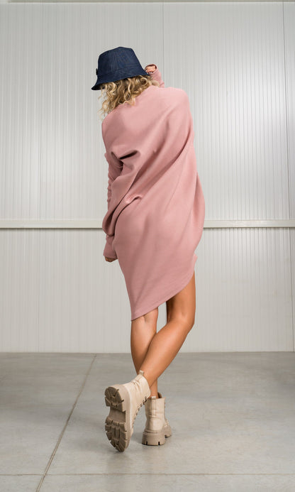 Quinora – Abito Tunica Asimmetrico Costine Donna Elegante