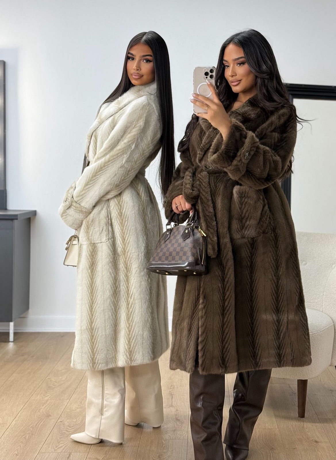 Vinka – Pelliccia Donna Elegante con Cinta Coordinata