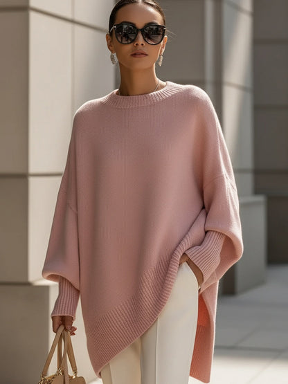 Tirna - Poncho maglione confortevole stile moderno donna elegante