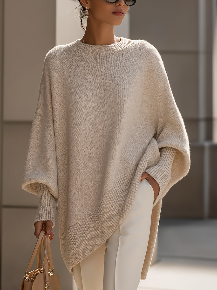 Tirna - Poncho maglione confortevole stile moderno donna elegante