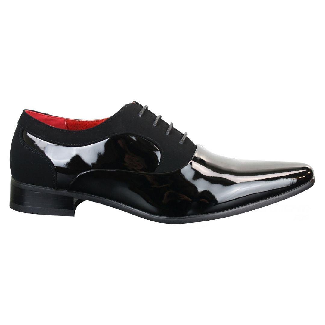 Marcello – Scarpe Uomo Vernice e Camoscio Lucido con Lacci Design Italiano