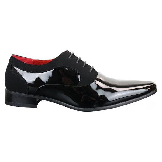 Marcello – Scarpe Uomo Vernice e Camoscio Lucido con Lacci Design Italiano