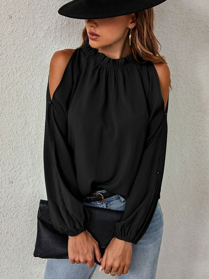Miriam - Blusa Collo Volant Spalle Scoperte Donna Elegante