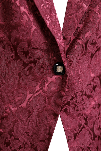 Fortunata - Blazer bianco con ricamo rosa rossa