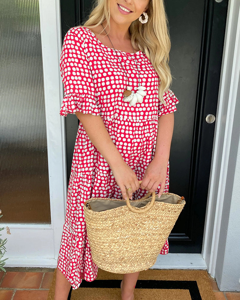 Beatrice – Abito Midi da Donna con Scollo Rotondo e Taglio Comodo