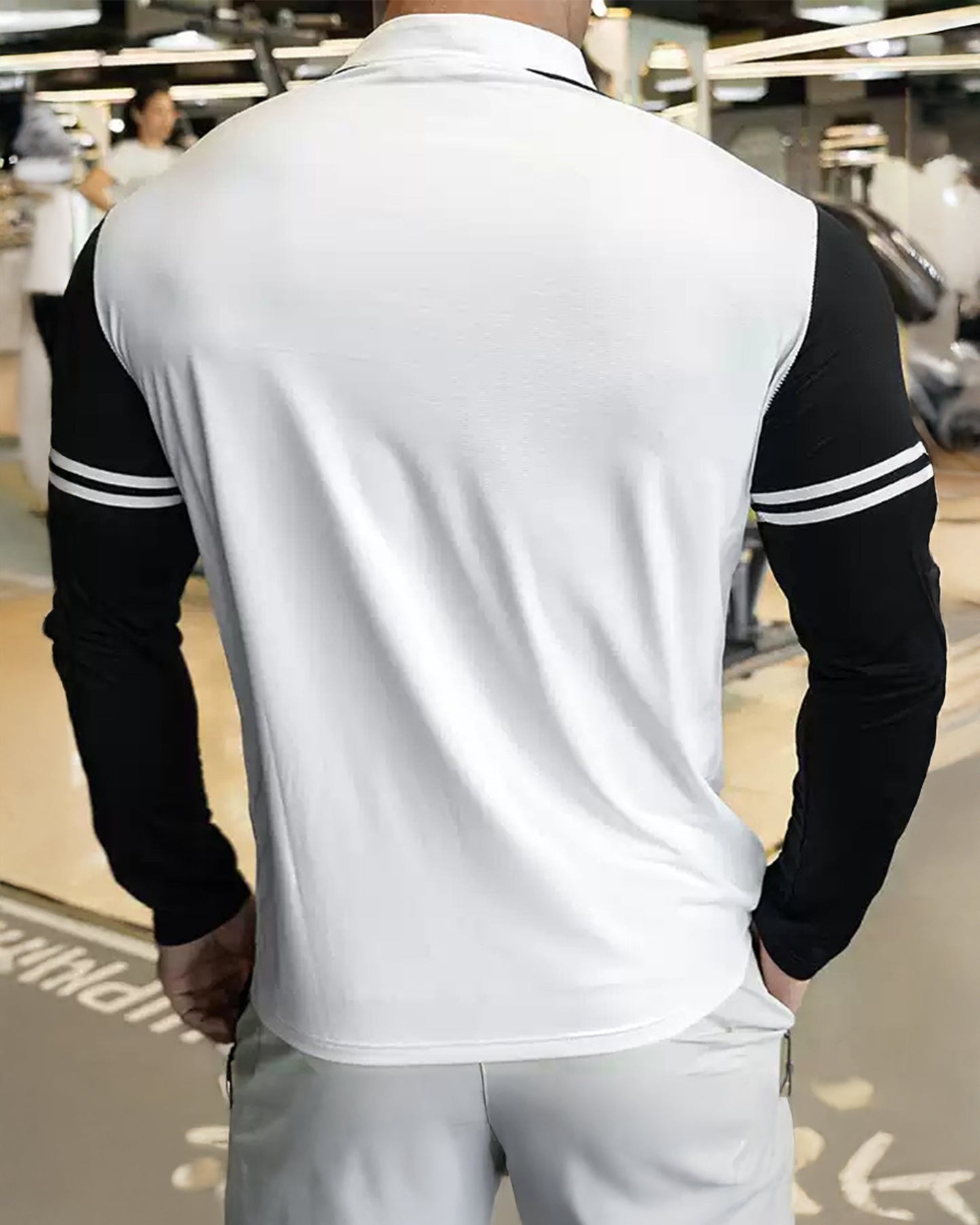 Romanino - Camicia Uomo Zip Quarter Righe Bicolore Fresca
