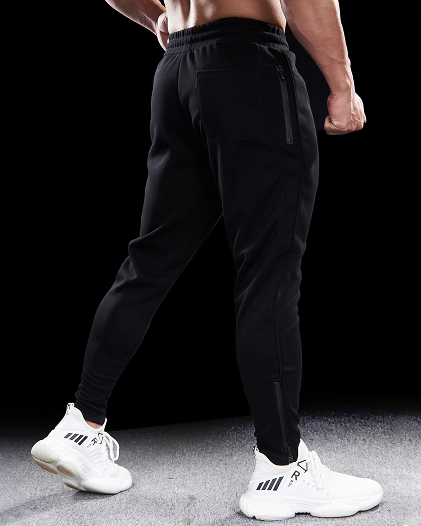 Rodericus - Jogger Sweatpants Uomo Zip Hem Track Moderno