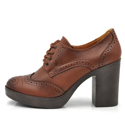 Alba – Francesine donna tacco grosso stringate oxford eleganti