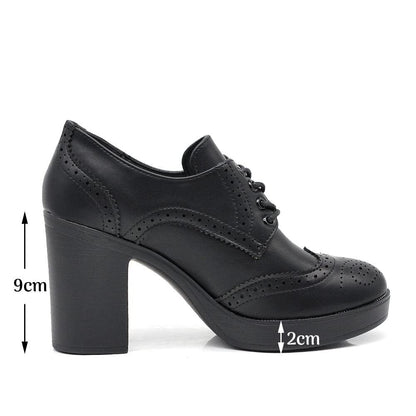 Alba – Francesine donna tacco grosso stringate oxford eleganti