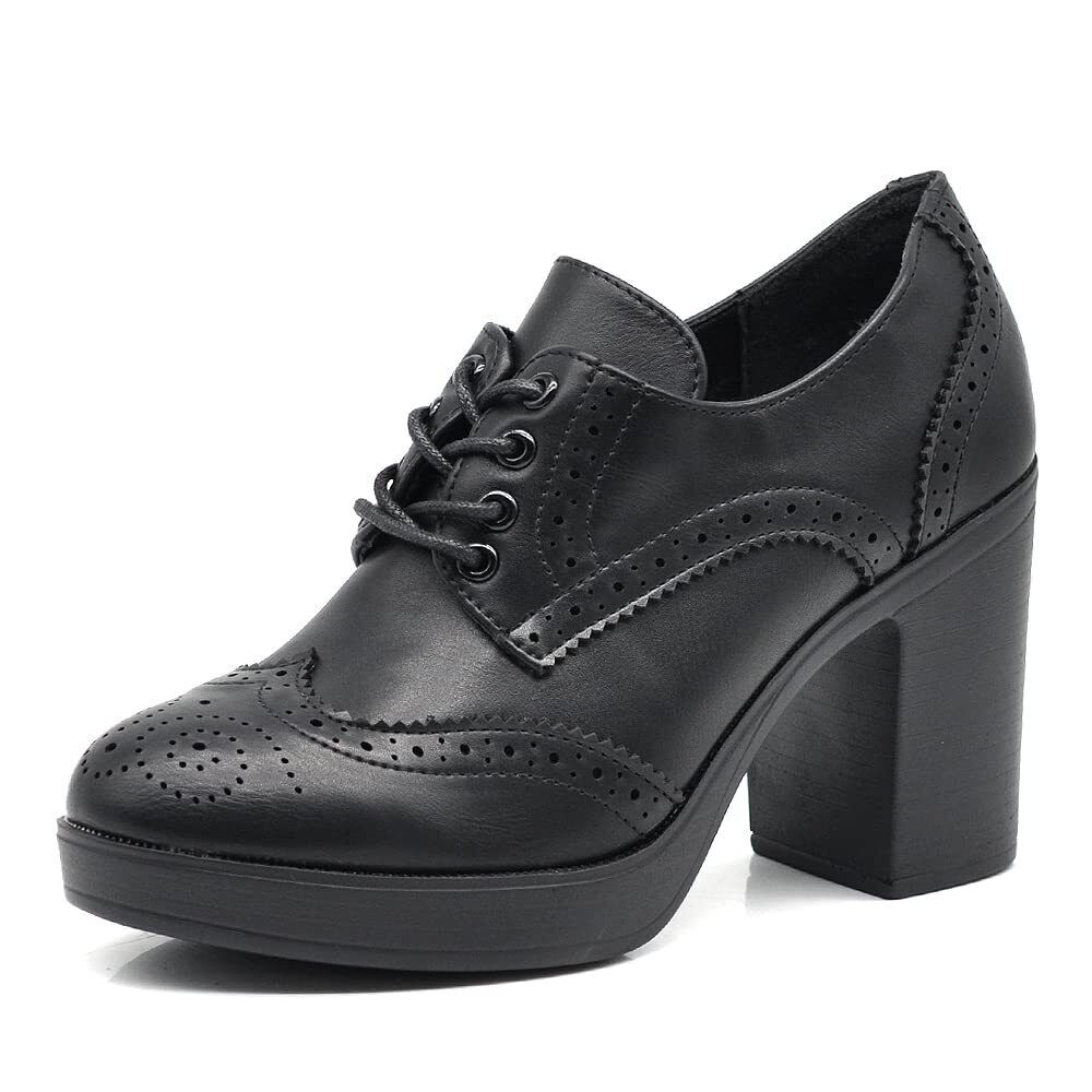 Alba – Francesine donna tacco grosso stringate oxford eleganti