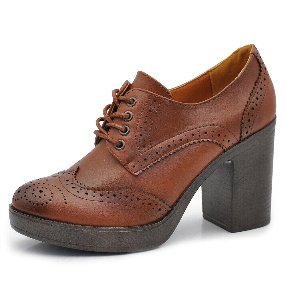 Alba – Francesine donna tacco grosso stringate oxford eleganti