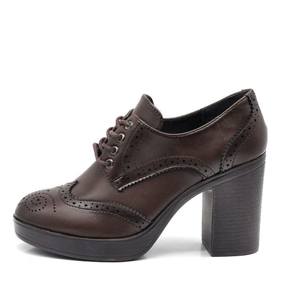 Alba – Francesine donna tacco grosso stringate oxford eleganti