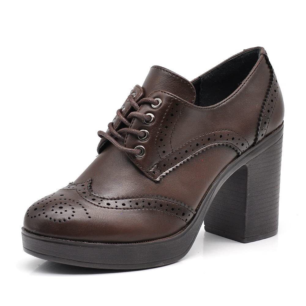 Alba – Francesine donna tacco grosso stringate oxford eleganti