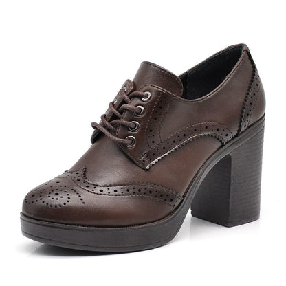 Alba – Francesine donna tacco grosso stringate oxford eleganti