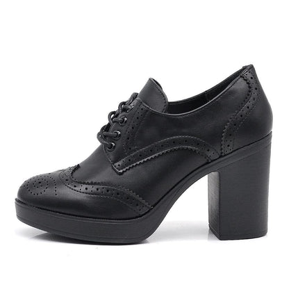 Alba – Francesine donna tacco grosso stringate oxford eleganti