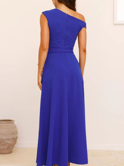 Mariangela - Maxi Dress Monospalla Laccio Vita Donna Elegante