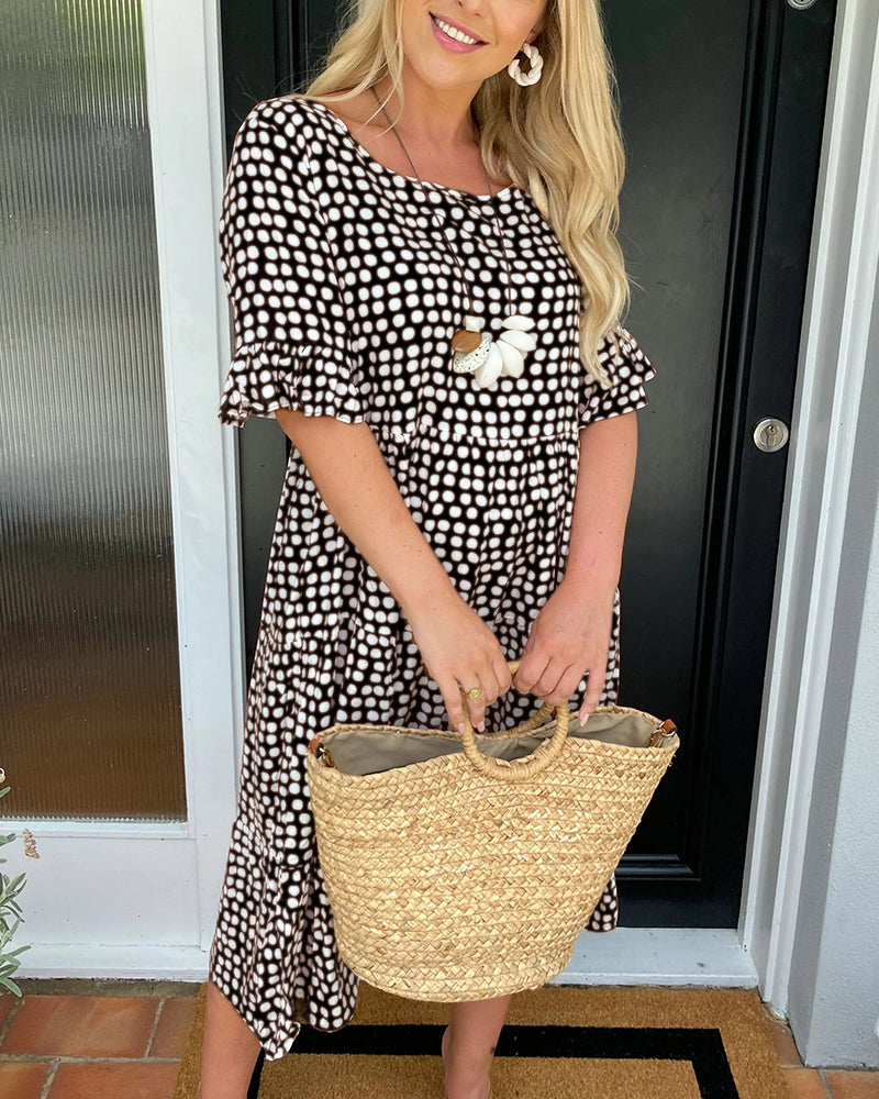 Beatrice – Abito Midi da Donna con Scollo Rotondo e Taglio Comodo
