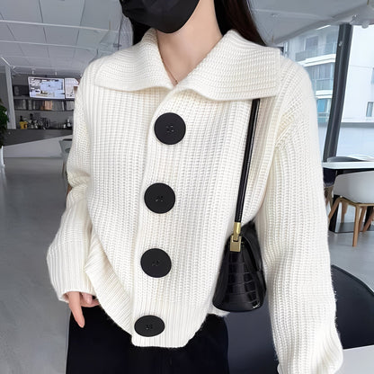 Flavia - Cardigan elegante con grandi bottoni per donna