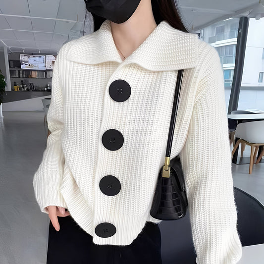 Flavia - Cardigan elegante con grandi bottoni per donna