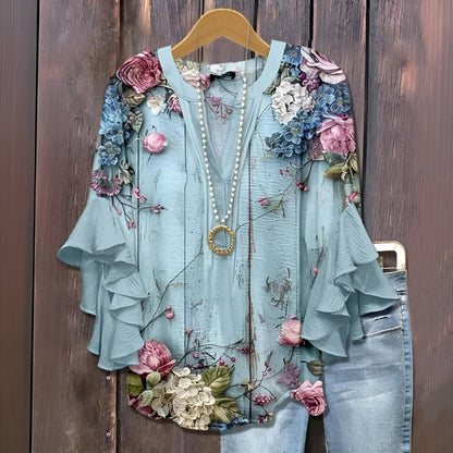 Karola - Blusa Donna Casual Estiva Leggera Elegante
