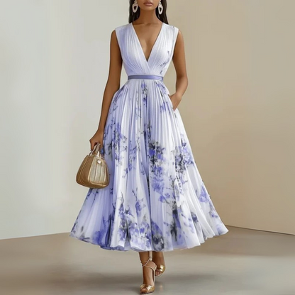 Ippolita - Vestito donna maxi plissé senza maniche estate