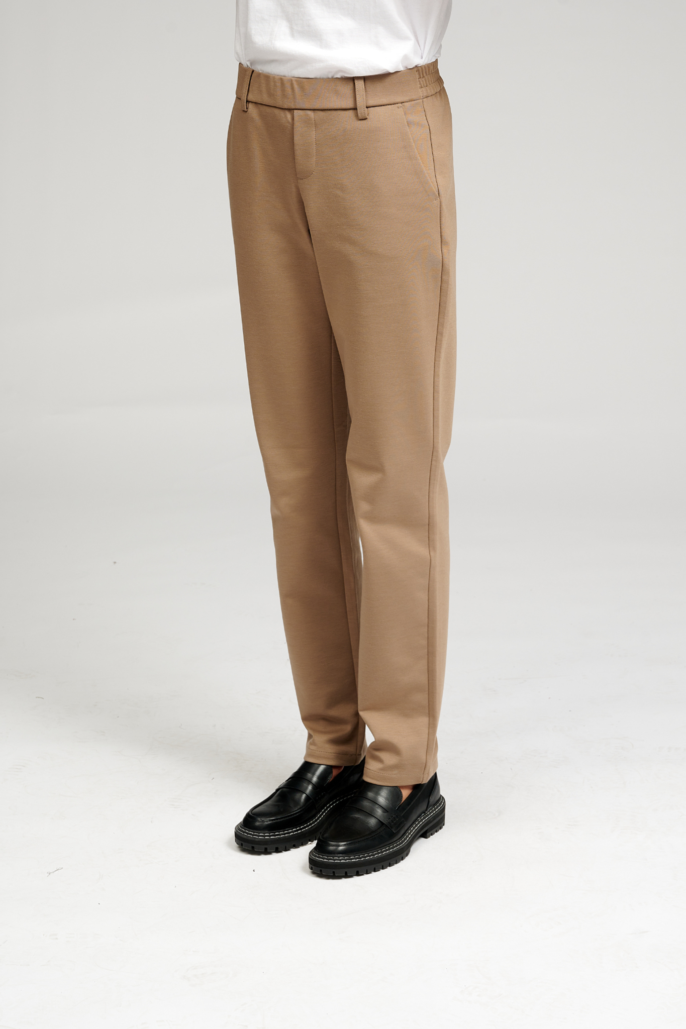 Quinella - Pantaloni Donna Beige Scuro Eleganti Moderni Versatili