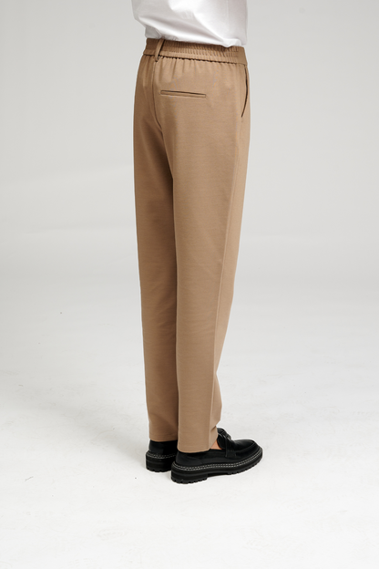 Quinella - Pantaloni Donna Beige Scuro Eleganti Moderni Versatili