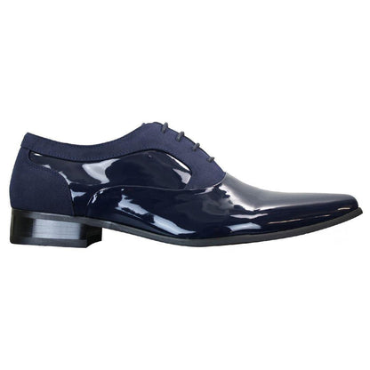 Marcello – Scarpe Uomo Vernice e Camoscio Lucido con Lacci Design Italiano