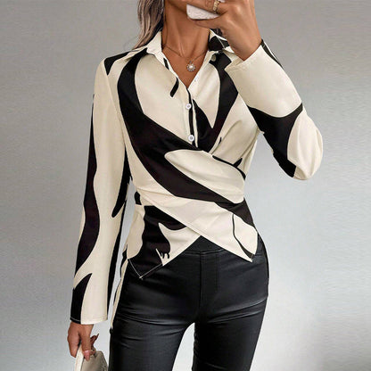 Chiara – Camicia A Maniche Lunghe Con Lacci A Contrasto Dal Design Moderno