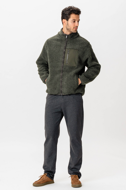 Loris - Giacca Uomo Oliva Scura Stile Casual