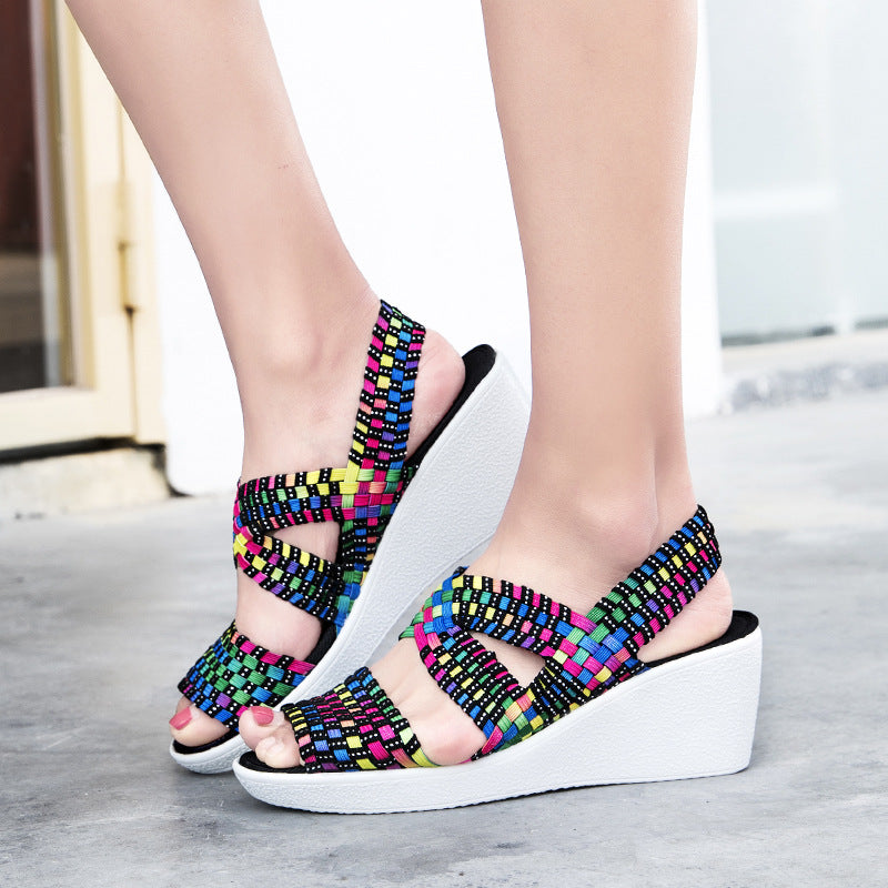 Violetta - Sandali donna zeppa platform traspiranti eleganti