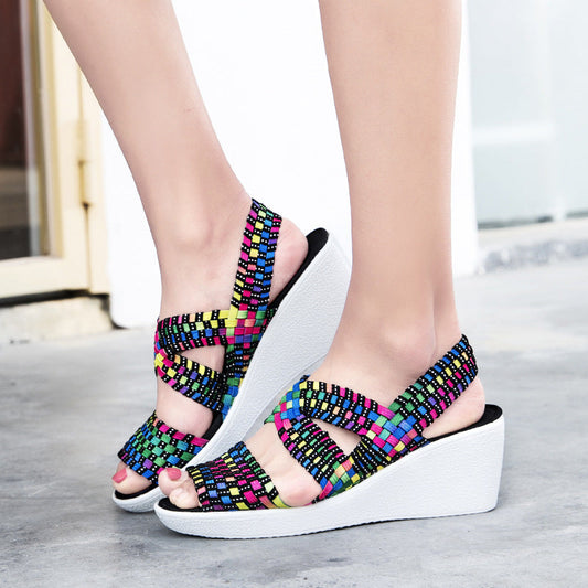 Violetta - Sandali donna zeppa platform traspiranti eleganti
