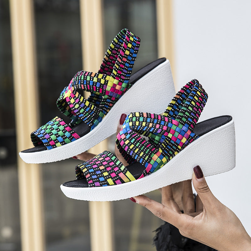 Violetta - Sandali donna zeppa platform traspiranti eleganti