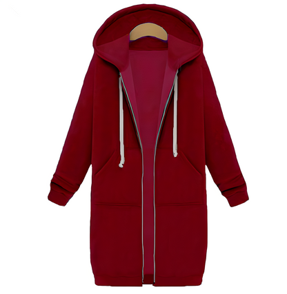 Floriana - Giacca lunga al ginocchio con cappuccio spessa e casual