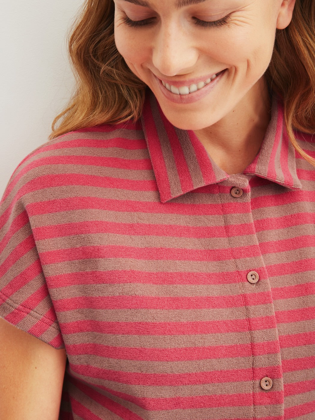 Albina - Camicia Donna Maniche Corte in Spugna