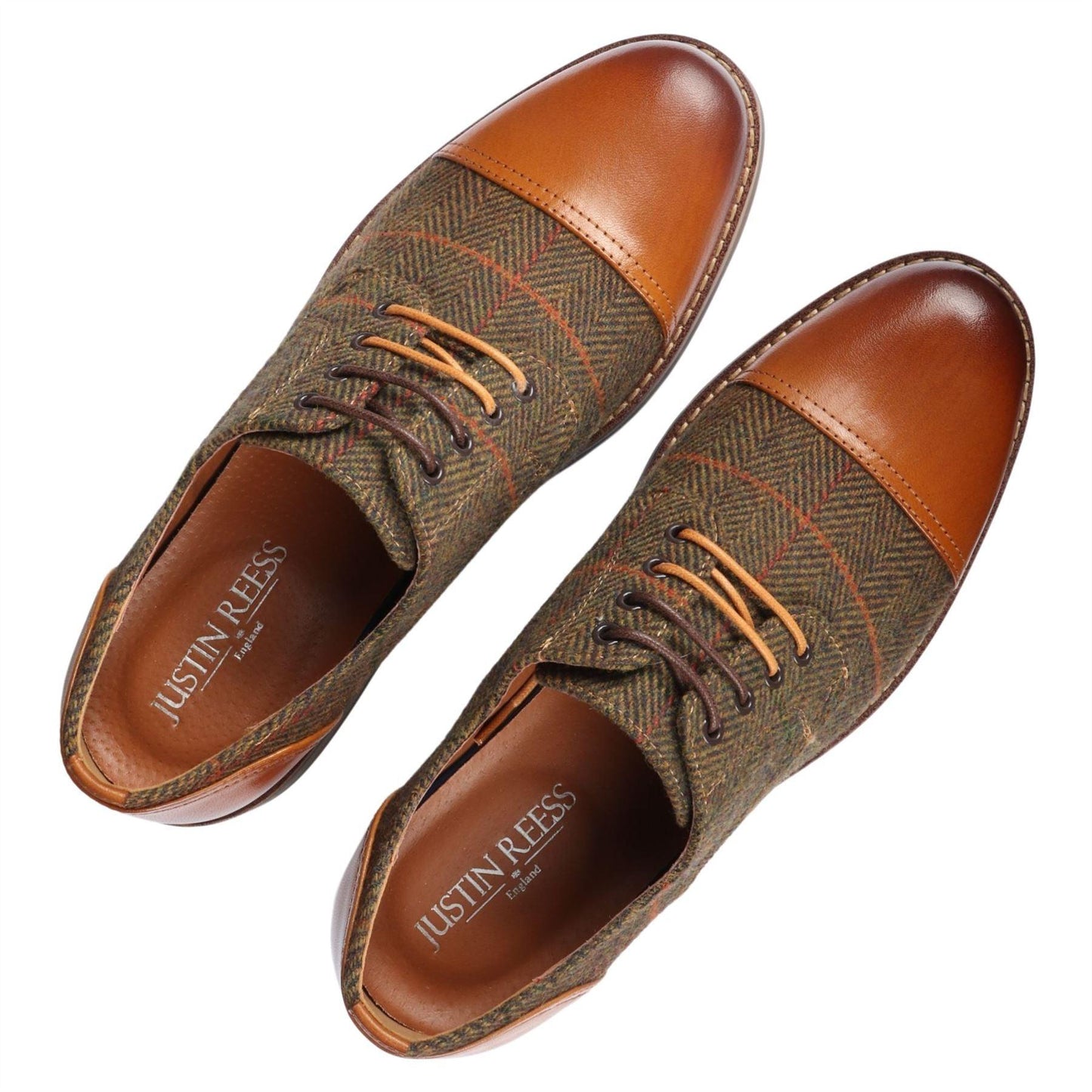 Michele – Oxford Uomo in Pelle Premium con Dettaglio Tweed