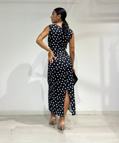 Diamante - Abito Longuette a Pois Donna
